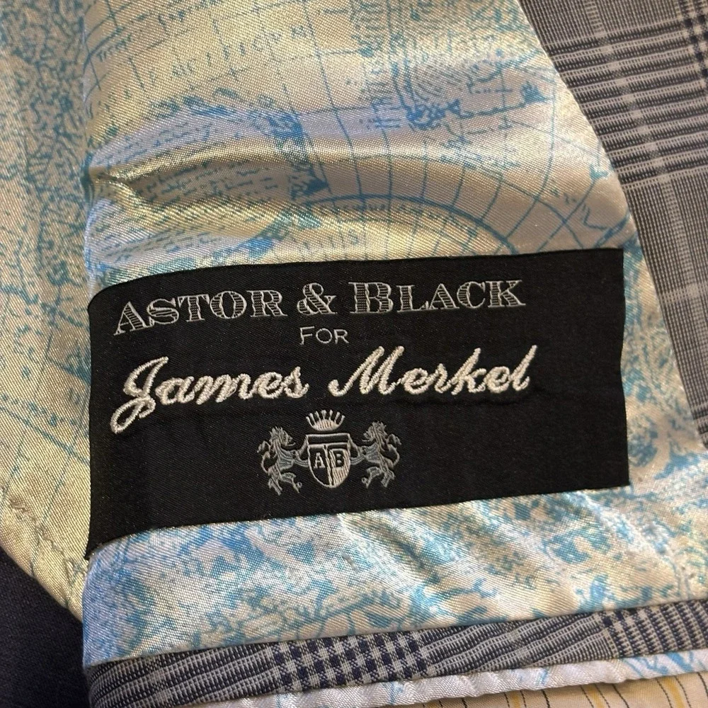 Ermenegildo‎ Zegna Blazer Mens 43L Trofeo 600 Gray Glen Plaid Wool Silk Lining